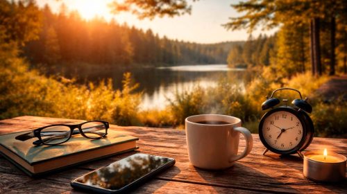 Ruhiger See Mit Smartphone Pause