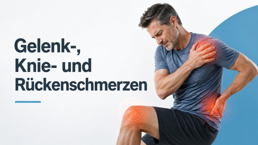 Mann mit Schmerzen in Schulter, Knie und unterem Rücken