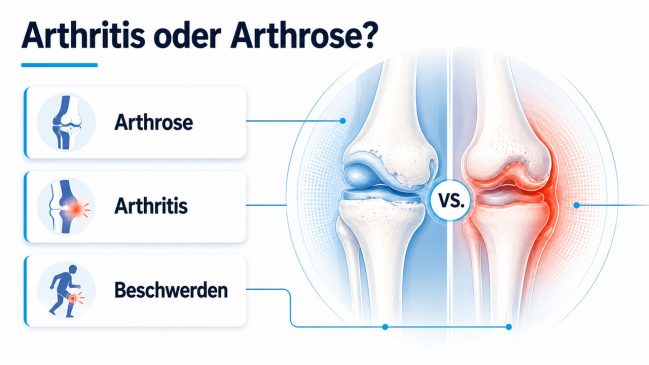 Vergleich von Arthrose und Arthritis am Kniegelenk
