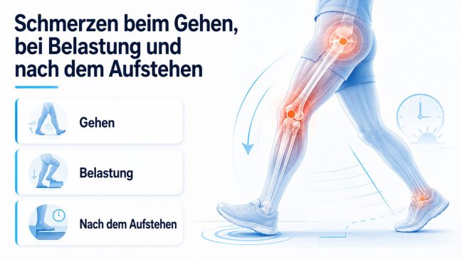 Schmerzen in Hüfte, Knie und Sprunggelenk beim Gehen, bei Belastung und nach dem Aufstehen